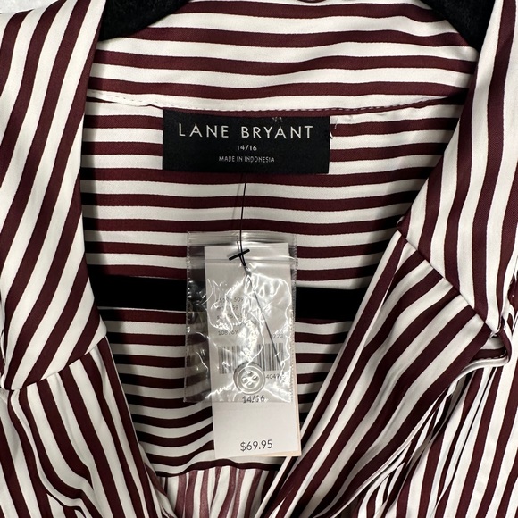 Lane Bryant Long Sleeve Striped Blouse - Picture 2 of 4